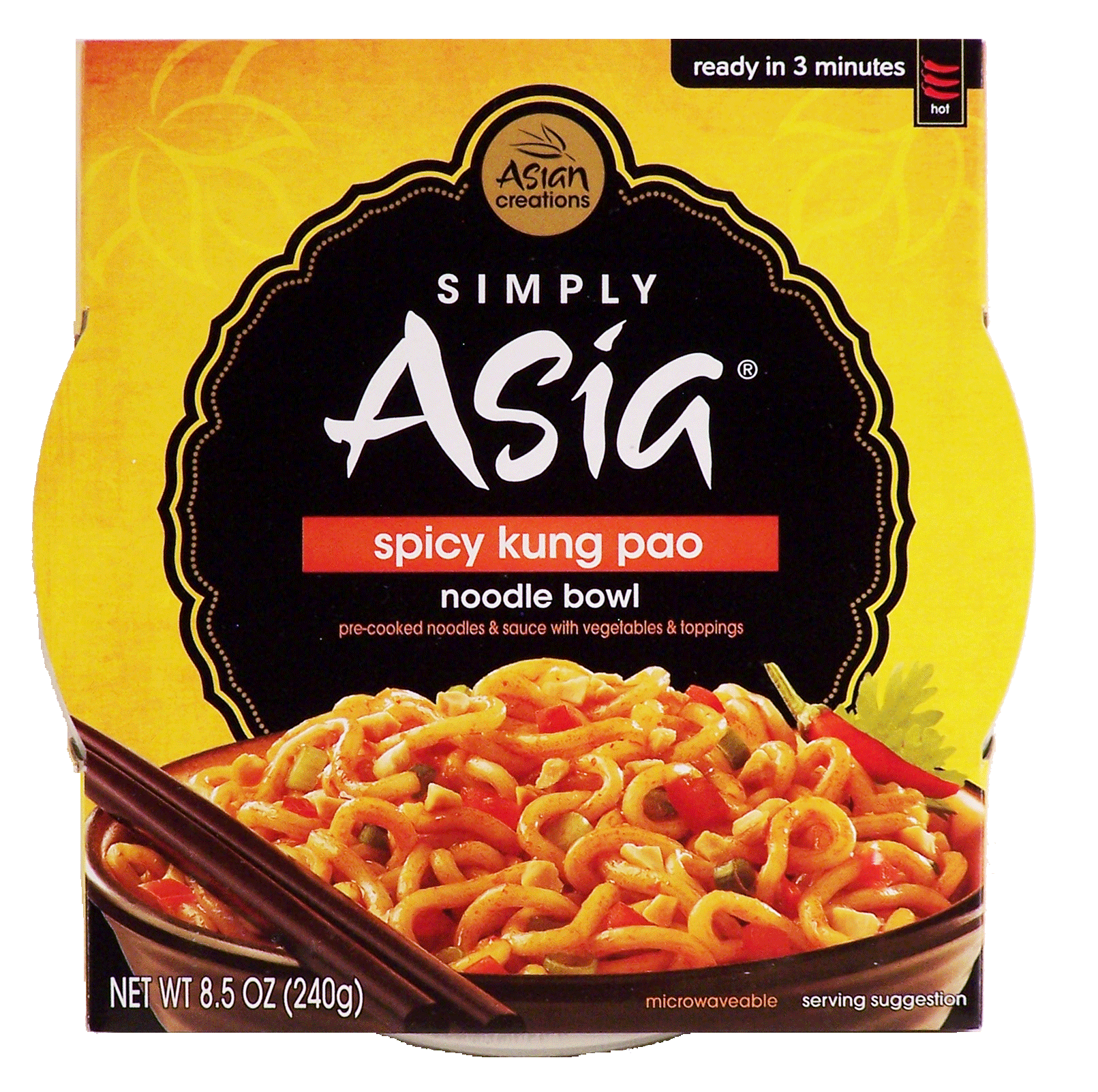 Simply Asia  spicy kung pao noodle bowl, pre-cooked noodles with spicy kung pao sauce & peanut topping Full-Size Picture